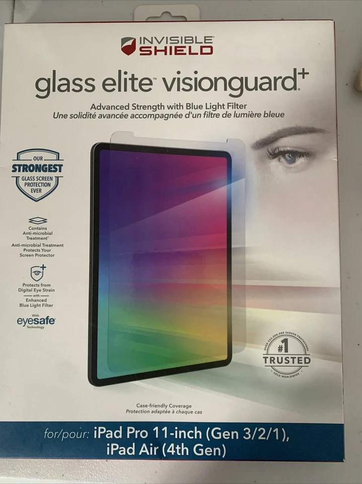 ZAGG (Glass Elite VisionGuard+) for Apple iPad Pro 11-inch (Gen 3/2/1) & Air 4th - Image 1 of 2