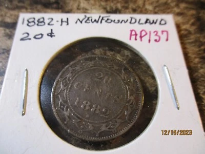 1882-H NEWFOUNDLAND 20 CENTS    AP137 - Image 1 of 2