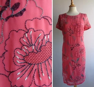 PER UNA Pink Embroidered Shift Dress fits a UK Size 12 approx - Picture 1 of 24
