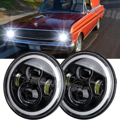 Faros LED + luz intermitente Fit Ford Falcon Sedán Entrega 1961-1965 7" Foto 1 de 4