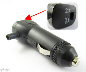 1pc Car lighter Plastic Power Cigarette Socket Plug Charger w/ ON & OFF Switch