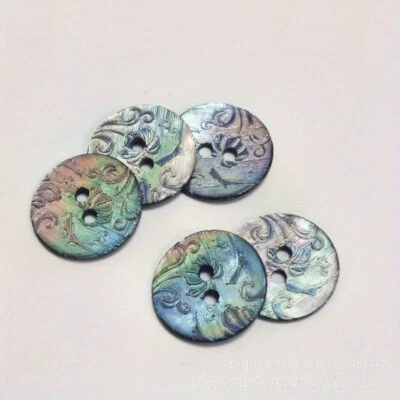 10X Natural Shell Buttons 2-Holes Round Decor for Clothes Sewing Accessories DIY - Image 1 of 4