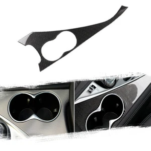 Carbon Fiber Interior Water Cup Holder Panel Trim Cover For Infiniti Q50 14-19-D - Picture 1 of 10