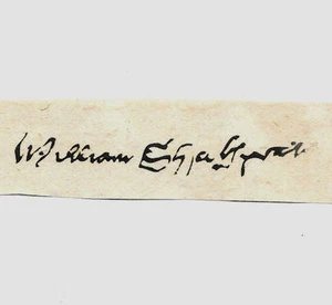 William Shakespeare Autogramm Nachdruck auf 300 Jahre altem Papier - Bild 1 von 1