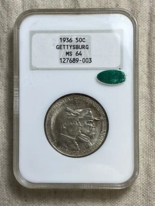 1936 Gettysburg Commemorative 50c NGC MS 64 CAC Gold Embossed NGC Fatty Gen 3.0 - Picture 1 of 8