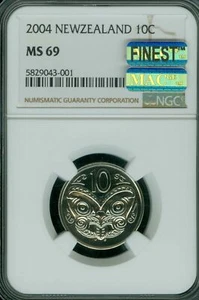 2004 NEW ZEALAND 10 CENTS NGC MS69 MAC FINEST MAC SPOTLESS 2,800 MINTED * - Picture 1 of 2