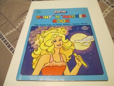 Vintage Barbie Paint 'N' Marker Book Golden 1986 Unused - Image 1 of 4