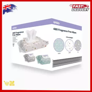 480 Pack Baby Wipes Fragrance Free Baby Wet Wipes Bulk Simply Water Soft Gentle - Picture 1 of 6