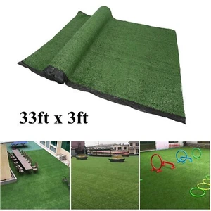 33ft. x 3ft. Synthetic Landscape Fake Grass Mat Artificial Pet Turf Lawn Garden - Picture 1 of 9