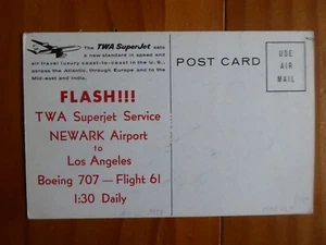 POSTKARTE LUFTFAHRT AIRLINE POSTKARTE TWA TRANS WORLD BOEING 707 NEWARK L.A - Bild 1 von 2