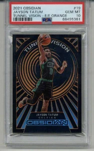 2021 PANINI OBSIDIAN TUNNEL VISION E/E ORANGE #19 JASON TATUM 35/35 PSA 10 RARE - Picture 1 of 2