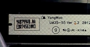 LG 19LS3500 TOUCH CONTROL+IR EBR74561003 YWB799VB.0A LM35-55 VER 2.2 2012.1.3  - Imagen 1 de 6