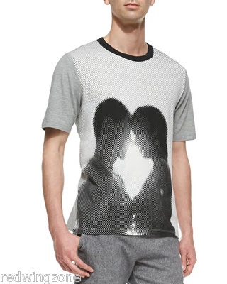 NWT!! Band of Outsiders Dot-Graphic-Print Couple Tee, White/Black, Size 2 - Image 1 of 4