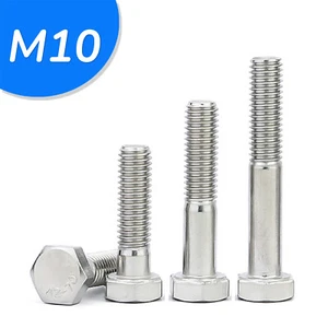 M10 Hex Cap Bolts / Screws, A2 Stainless Steel, 1.5 Coarse DIN 931 PT 18-8 - Picture 1 of 35