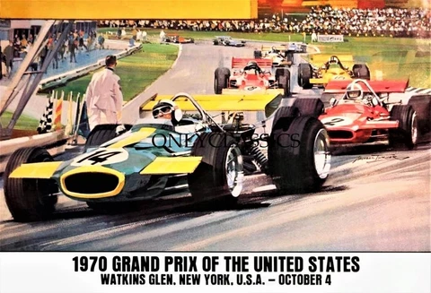 1970 Grand Prix of United States Watkins Glen 12x18 Poster Formula One Indy Cars Cover