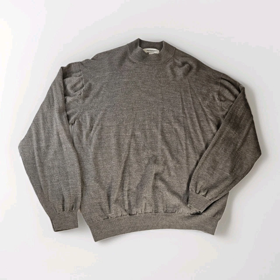 Suéter Suéter Tejido Cuello Simulado Lana Merino Extra Fino Pronto Uomo XXL Clásico Foto 1 de 4