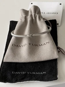 DAVID YURMAN X DIAMOND & STERLING SILVER CABLE CUFF BRACELET 7” - Picture 1 of 6
