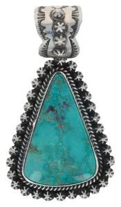 Natural Royston Turquoise Pendant By Navajo Artist Happy Piasso - Picture 1 of 3