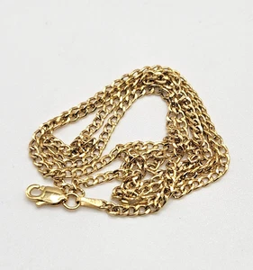 Cadena delgada hueca de oro amarillo de 10 quilates 21,14" x 2,1 mm x 0,9 mm cierre de langosta - Imagen 1 de 6