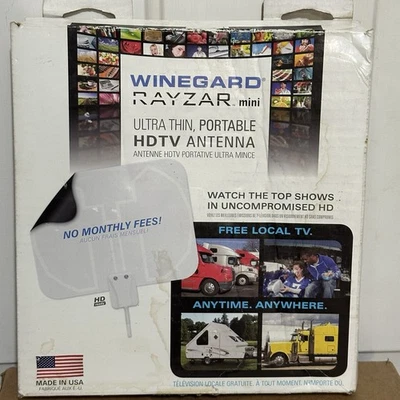 Winegard Rayzar RV-RZ40 Amplified HD TV Antenna indoor VHF UHF portable razor - Image 1 of 4