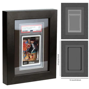 Graded Trading Card Display Case 1 PSA Slab Sport Football Baseball Wood Frame - Picture 1 of 13
