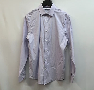 Old Navy Lilac Polka Dot Slim Fit Dress Shirt Non-Iron Built-In Flex Size M - Image 1 of 4