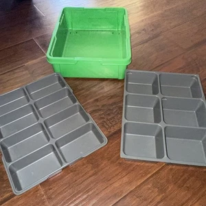 3 Lego Brand TRAYS Sorting Organize Storage Mindstorm Technic NXT EV3 Grey Green - Picture 1 of 6