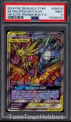 PSA 9 Pokemon - Moltres & Articuno & Zapdos GX SM210 - Hidden Fates ETB Promo - Image 1 of 2