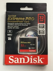 32GB-256GB Extreme Pro Compact Flash Memory Card Sandisk CF 160MB/s 1067x UDMA7 - Picture 1 of 2