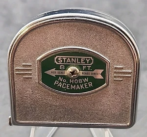 Vtg STANLEY PACEMAKER H08W 8' Tape Measure w "Inside Rule" on Reverse EX USA - Picture 1 of 13