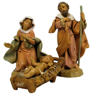 Fontanini Erbstück Krippe Heilige Familie 1991 4 Teile Maria Josef Jesuskind Italien - Bild 1 von 11