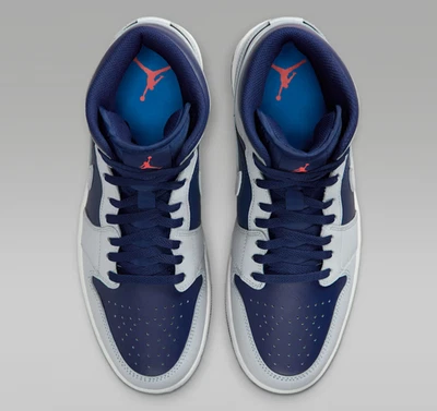 Jordan 1 Mid Blue Void Summit White Hot Lava Platino puro para hombre | Talla 7 - 14 Foto 1 de 4