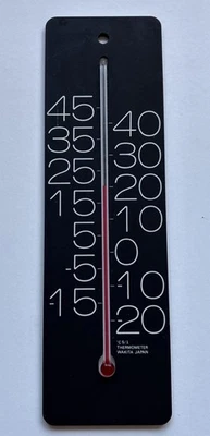 Wakita High-Techs Syohei Mihara Wall Thermometer Black 80s Modern Design Japan - Image 1 of 4