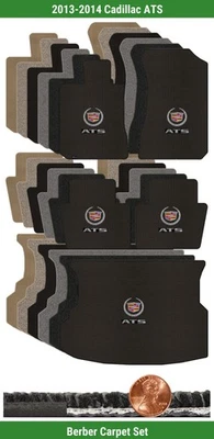 Juego de alfombrillas bereber personalizadas para Cadillac ATS 2013-2014 con logotipo (5 piezas) #5MG Foto 1 de 4