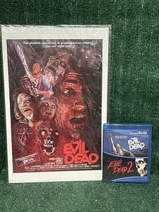 The Evil Dead & Evil Dead 2 Blu-ray US Edition & Movie Art. Fast Shipping! - Picture 1 of 7