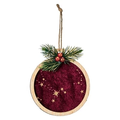 Tokyodo Adorno de Navidad Adorno Redondo de Terciopelo Rojo W10 x D2 x H12cm ... - Imagen 1 de 2