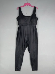 Fabletics Jumpsuit Damen 2X Schwarz Glanz Motion365+ Kunstleder Performance Gym - Bild 1 von 18