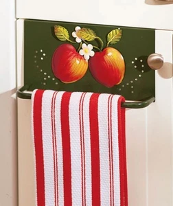 Red Apple Over The Door Towel Holders French Country Metal Towels Hooks - Picture 1 of 1