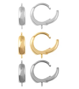 Sterlingsilber Ohrring Sicherheitsreifen zum Kleben runder halb gebohrter Perle - Bild 1 von 4