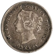 Canada. Victoria 1884 Far 4 Silver 5  Cents, 1.16 gr., 15.61 mm Key Date  KM-2