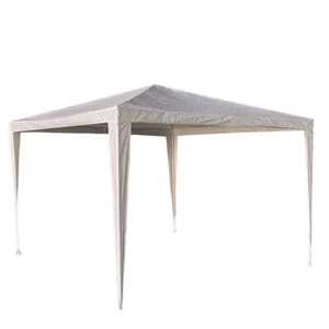 Gazebo With Sides Garden Marquee PE Awning Beach Party Camping Tent 3x3m - White - Picture 1 of 8