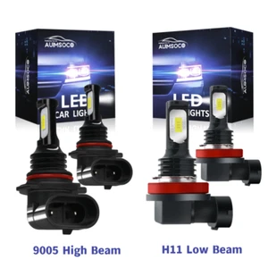 For Acura MDX 2007-2013 - 6000K LED HID Headlight Bulbs Combo Kit 4x 9005+H11 - Picture 1 of 12