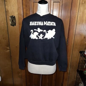 Disney Youth Black White Hakuna Matata Sz XXL Sweatshirt Lion King Kids Pullover - Picture 1 of 13