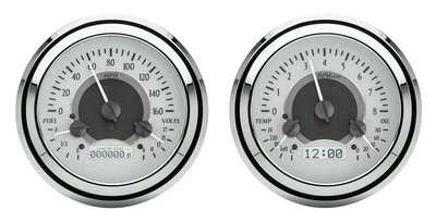 Sistema de calibre analógico para camioneta Chevy Dakota Digital 47-53 plateado blanco VHX-47C-PU-S-W Foto 1 de 4