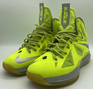2012 Nike Air LeBron 10 Volt LBJ X Basketball Sneaker Shoes Men’s Size 9 - Picture 1 of 10