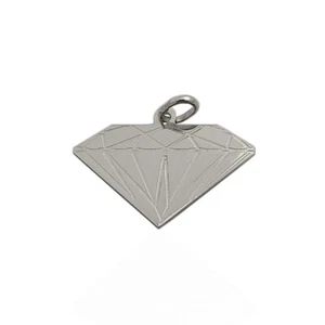 Ciondolo Diamante mm 22x30 in argento 925 rodiato - Foto 1 di 2