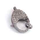 1 Pc Pave Diamond Lobster Claps, 36Mmx12mm Lobster Claps, Both Side Pave Diamond