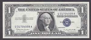 [AU] 1957-B Silver Certificate 1 Dollar U31704008A [014-1] - Picture 1 of 2