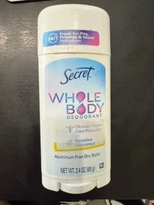 Secret Whole Body Deodorant Stick For Women, 2.4 oz Each, Dry Solid 2.4 oz - Picture 1 of 1