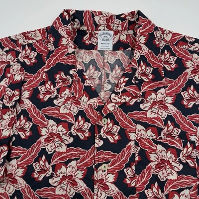 NWT Brooks Brothers Men’s XXL Cotton Hawaiian Floral Button Short Sleeve Shirt - Image 1 of 4